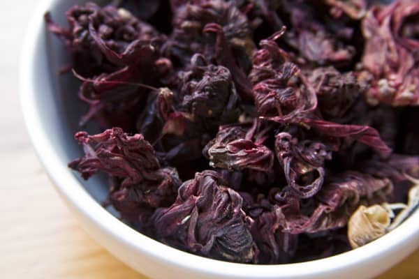 Flor de jamaica (dried hibiscus flowers) used in agua fresca de jamaica #recipe on theothersideofthetortilla.com