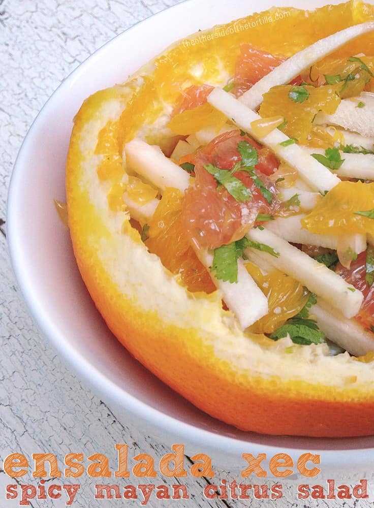 Mayan citrus salad with jicama, grapefruit, orange, tangerine and lime