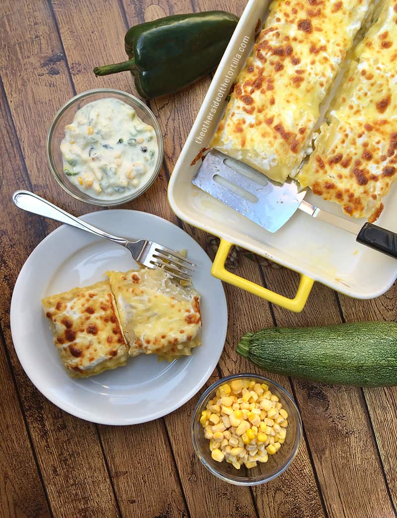 Mexican-Inspired White Lasagna Rolls: Lasaña Azteca