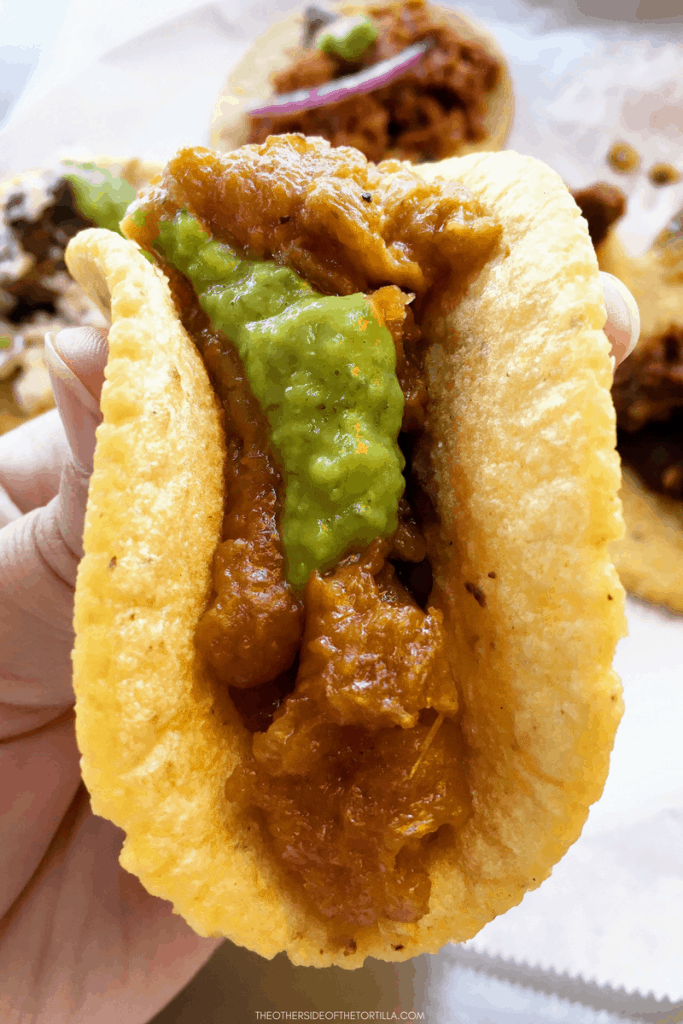 Taco de chicharron at Guisados in Los Angeles, California