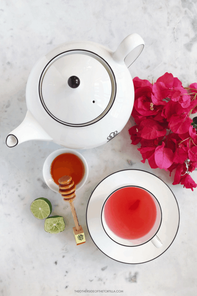 How to make Mexican té de bugambilia (bougainvillea tea), via theothersideofthetortilla.com