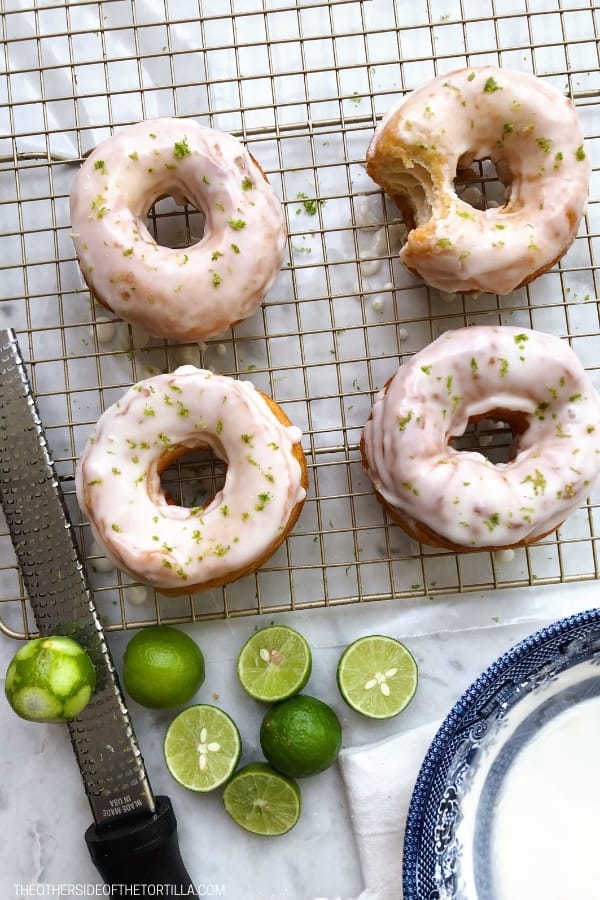 Margarita-glazed doughnuts from theothersideofthetortilla.com