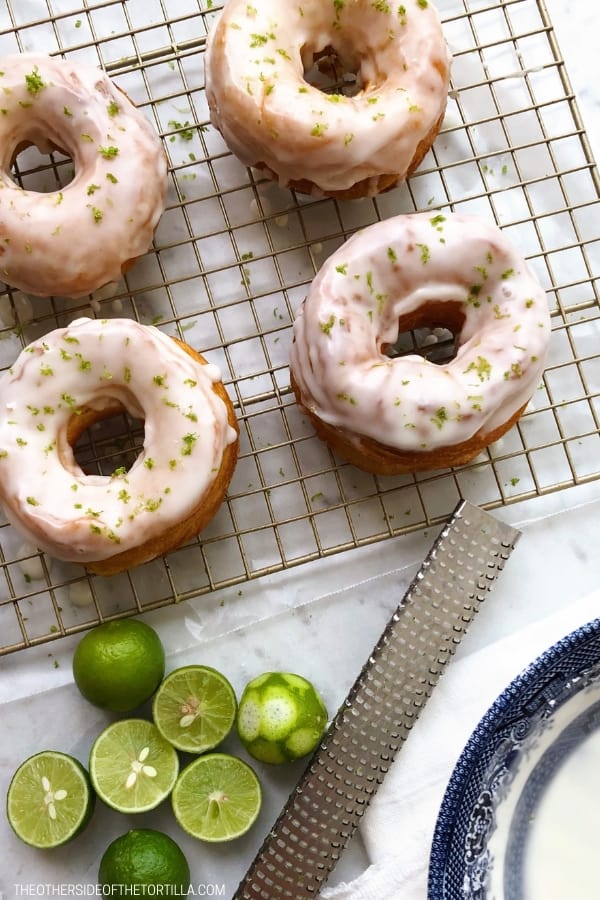 Margarita-glazed doughnuts from theothersideofthetortilla.com