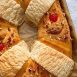 Mexican rosca de reyes on a baking sheet