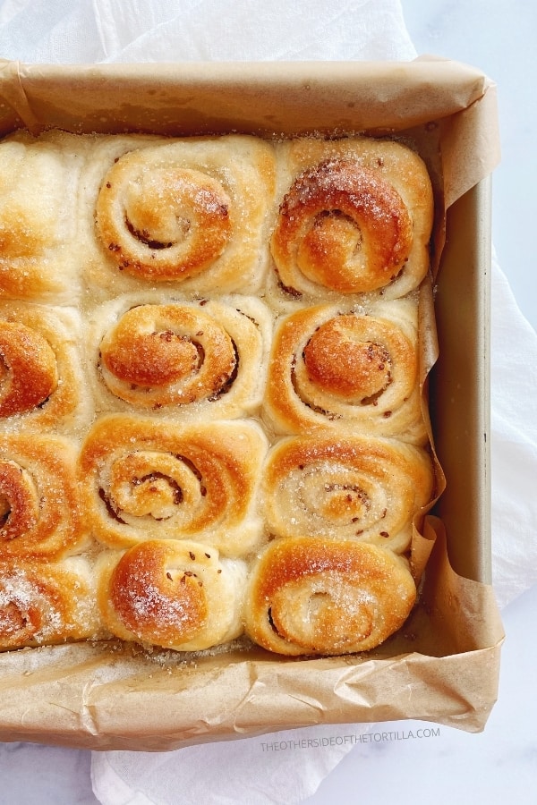 Baked anise rolls fresh from the oven